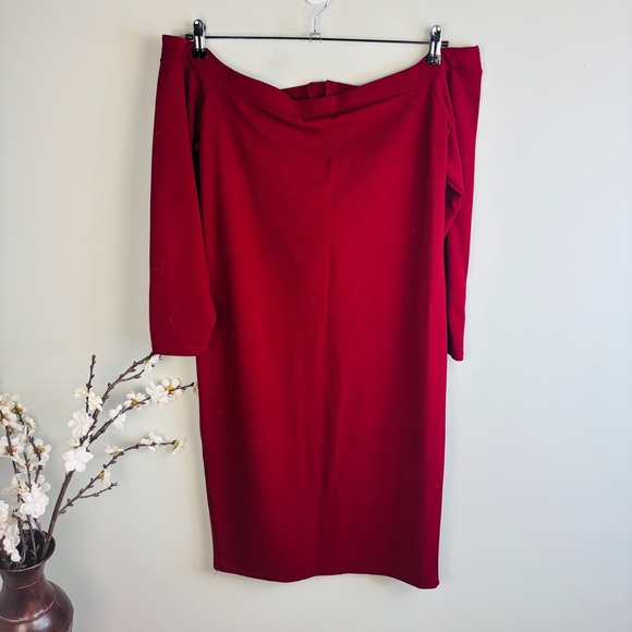 Boohoo Off Shoulder Button Midi Dress Size 16 - Picture 4 of 5